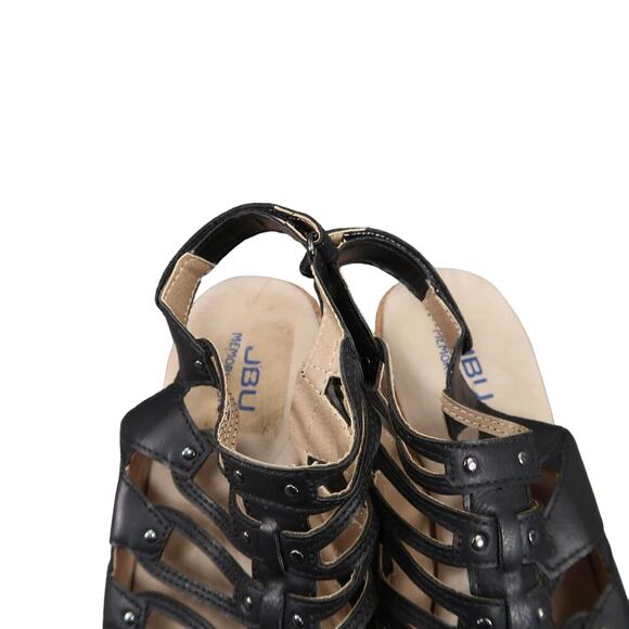 Jambu Shoes Womens 9 Sandals Wedge Platform Fashion Caged Peep Toe Cushioned JBU - Picture 14 of 14